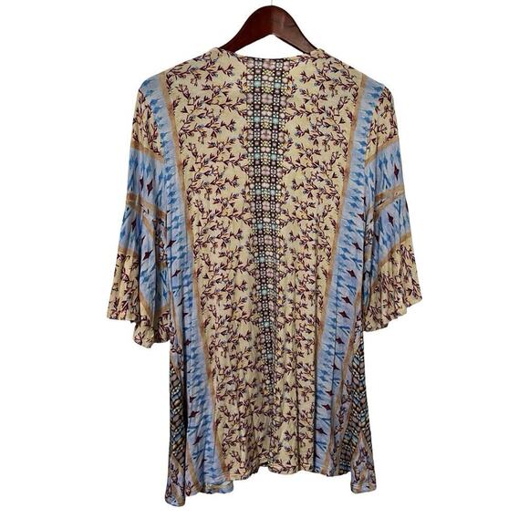 Soft Surroundings Floral Embroidered Jersey Tunic Top Size MP Boho Gypsy Artsy - Picture 2 of 6